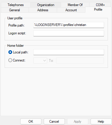 Roaming Profile Pfad
